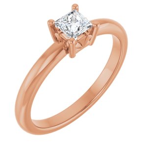 10K Rose Gold 3.75x3.75 mm Square Ring Mounting