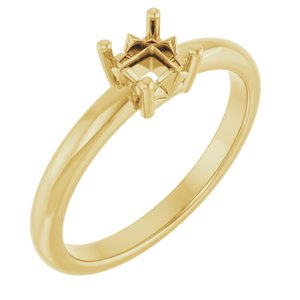 14K Yellow Gold 3.75x3.75 mm Square Ring Mounting – image 2