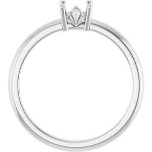 18K Palladium White Gold 3.75x3.75 mm Square Ring Mounting – image 4