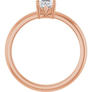 18K Rose Gold 3.75x3.75 mm Square Ring Mounting – image 3