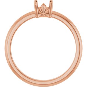 18K Rose Gold 3.75x3.75 mm Square Ring Mounting – image 4