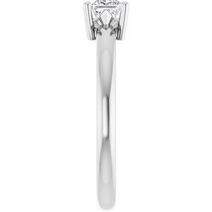 18K Palladium White Gold 3.75x3.75 mm Square Ring Mounting – image 7