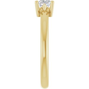 14K Yellow Gold 3.75x3.75 mm Square Ring Mounting – image 7
