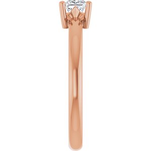 18K Rose Gold 3.75x3.75 mm Square Ring Mounting – image 7