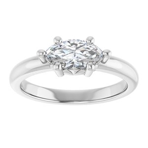 Sterling Silver 9x4.5 mm Marquise Ring Mounting – image 5