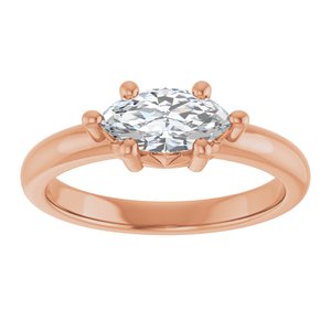 14K Rose Gold 9x4.5 mm Marquise Ring Mounting – image 5