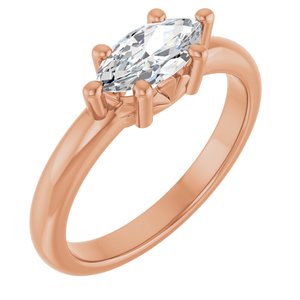 10K Rose Gold 9x4.5 mm Marquise Ring Mounting