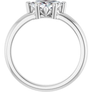18K Palladium White Gold 8.5x4.5 mm Marquise Ring Mounting – image 3