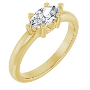 18K Yellow Gold 8.5x4.5 mm Marquise Ring Mounting