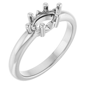 18K Palladium White Gold 8.5x4.5 mm Marquise Ring Mounting – image 2