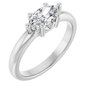 Continuum Sterling Silver 8.5x4.5 mm Marquise Ring Mounting