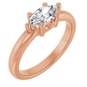 18K Rose Gold 8.5x4.5 mm Marquise Ring Mounting