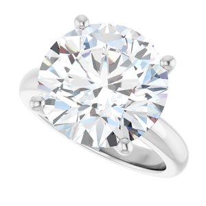 18K Palladium White Gold 13 mm Round Ring Mounting – image 8