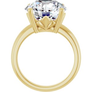 18K Yellow Gold 13 mm Round Ring Mounting – image 3