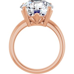 18K Rose Gold 13 mm Round Ring Mounting – image 3