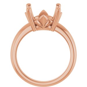 18K Rose Gold 13 mm Round Ring Mounting – image 4