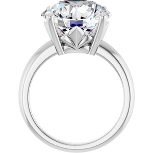 14K X1 White Gold 13 mm Round Ring Mounting – image 3