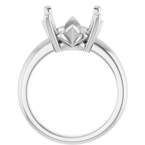 10K White Gold 13 mm Round Ring Mounting – image 4