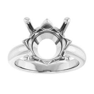 14K X1 White Gold 13 mm Round Ring Mounting – image 6