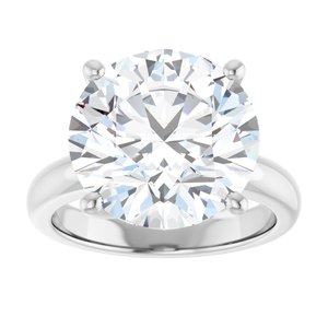 18K X1 White Gold 13 mm Round Ring Mounting – image 5