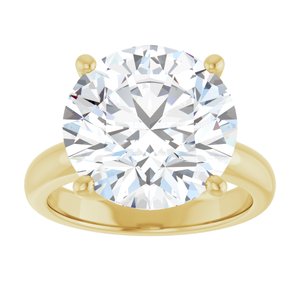 18K Yellow Gold 13 mm Round Ring Mounting – image 5