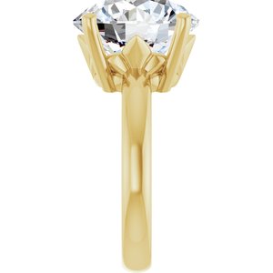 18K Yellow Gold 13 mm Round Ring Mounting – image 7
