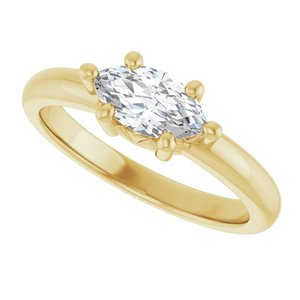 14K Yellow Gold 8.5x4.5 mm Marquise Ring Mounting – image 8