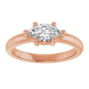 18K Rose Gold 8.5x4.5 mm Marquise Ring Mounting – image 5