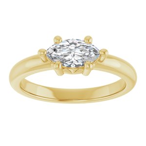 14K Yellow Gold 8.5x4.5 mm Marquise Ring Mounting – image 5