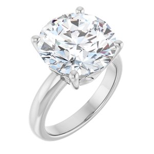 18K X1 White Gold 13 mm Round Ring Mounting