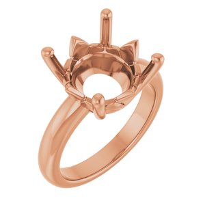 10K Rose Gold 13 mm Round Ring Mounting – image 2