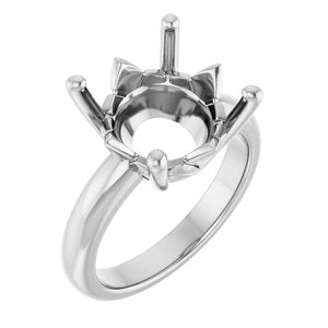 14K X1 White Gold 13 mm Round Ring Mounting – image 2