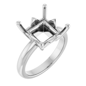 10K White Gold 10x10 mm Square Ring Mounting – image 2