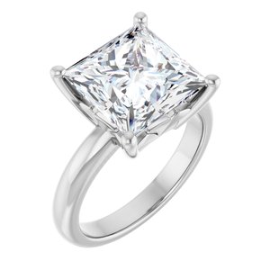 Platinum 10x10 mm Square Ring Mounting