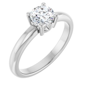 18K X1 White Gold 5.8 mm Round Ring Mounting