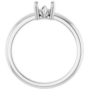 18K Palladium White Gold 5.8 mm Round Ring Mounting – image 4
