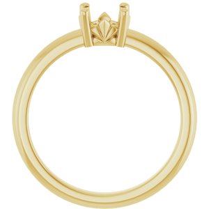 18K Yellow Gold 5.8 mm Round Ring Mounting – image 4