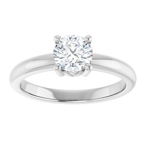 18K Palladium White Gold 5.8 mm Round Ring Mounting – image 5