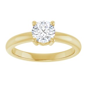 18K Yellow Gold 5.8 mm Round Ring Mounting – image 5