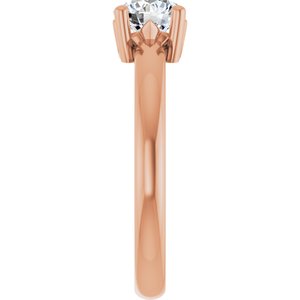 14K Rose Gold 5.8 mm Round Ring Mounting – image 7