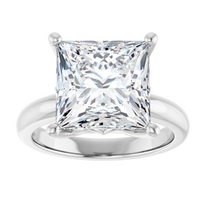 18K Palladium White Gold 10x10 mm Square Ring Mounting – image 5