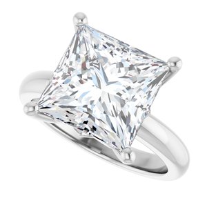 18K Palladium White Gold 10x10 mm Square Ring Mounting – image 8