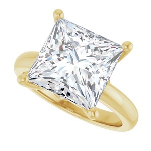 18K Yellow Gold 10x10 mm Square Ring Mounting – image 8