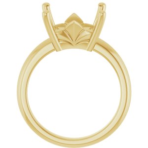 14K Yellow Gold 10x10 mm Square Ring Mounting – image 4