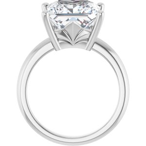 10K White Gold 10x10 mm Square Ring Mounting – image 3