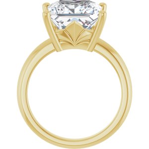 14K Yellow Gold 10x10 mm Square Ring Mounting – image 3