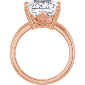 18K Rose Gold 10x10 mm Square Ring Mounting – image 3