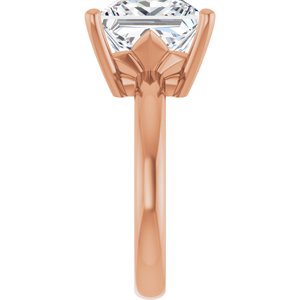 18K Rose Gold 10x10 mm Square Ring Mounting – image 7