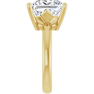 14K Yellow Gold 10x10 mm Square Ring Mounting – image 7