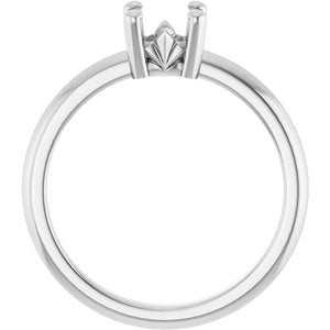 10K White Gold 5.5x5.5 mm Cushion Ring Mounting – image 4